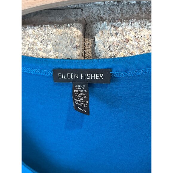 Eileen Fisher Womens Long Sleeve Blue Tunic Top Medium Modal Blend - Picture 4 of 7